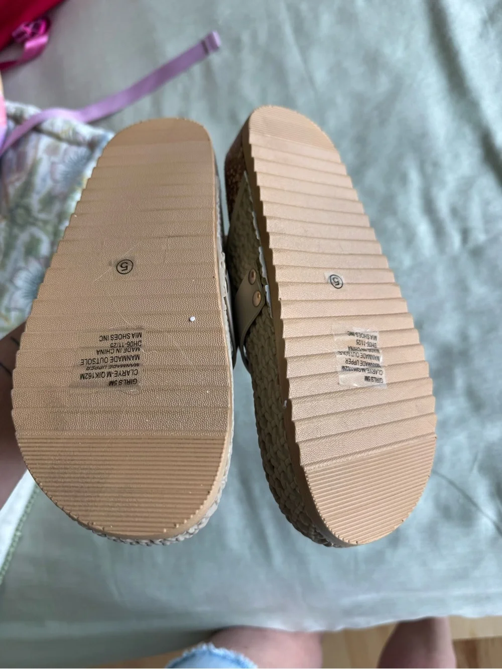MIA Jelly Slip-On Clogs in Light Beige with Rose Gold Buckles